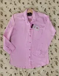 Pink Cotton Solid Casual Shirts For Men-thumb2