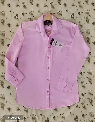 Pink Cotton Solid Casual Shirts For Men-thumb3