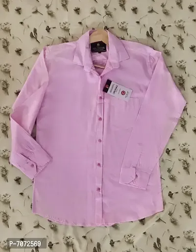 Pink Cotton Solid Casual Shirts For Men-thumb4