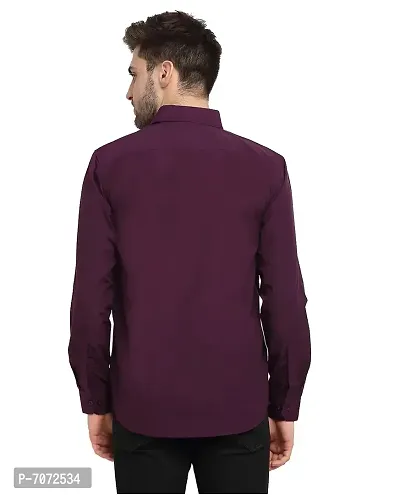 Purple Cotton Solid Casual Shirts For Men-thumb4