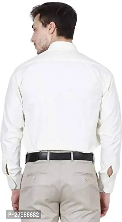 Classic White Cotton Formal Shirts for Men-thumb2