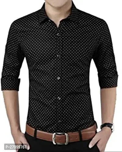 Classic Black Cotton Long Sleeves Formal Shirt For Men-thumb0