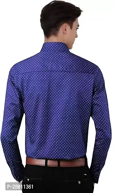 Classic Blue Cotton Long Sleeves Shirt For Men-thumb3