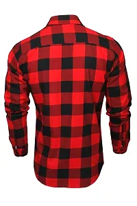 Classic Red Cotton Regular Fit Checked Casual Shirt For Men-thumb3