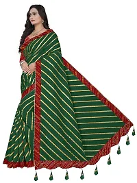 GRIFEZ Women's Vichitra Fancy Sarees (Dark Green)-thumb2