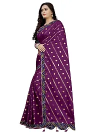 GRIFEZ WOMEN'S VICHITRA SILK FENCY SAREE (PURPLE)-thumb2