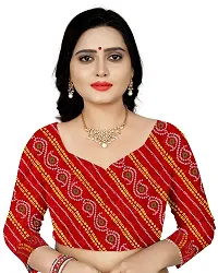 GRIFEZ WOMEN'S LAHERIYA DOLLA SILK SAREES (Red)-thumb3