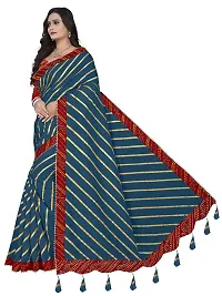 GRIFEZ Women's Vichitra Fancy Sarees (Morpichch)-thumb2