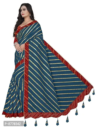 GRIFEZ Women's Vichitra Fancy Sarees (Morpichch)-thumb3