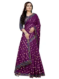 GRIFEZ WOMEN'S VICHITRA SILK FENCY SAREE (PURPLE)-thumb3