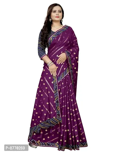 GRIFEZ WOMEN'S VICHITRA SILK FENCY SAREE (PURPLE)-thumb4