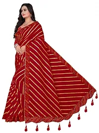 GRIFEZ WOMEN'S LAHERIYA DOLLA SILK SAREES (Red)-thumb2