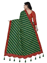 GRIFEZ WOMEN'S LAHERIYA DOLLA SILK SAREES (Green)-thumb1