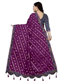 GRIFEZ WOMEN'S VICHITRA SILK FENCY SAREE (PURPLE)-thumb1