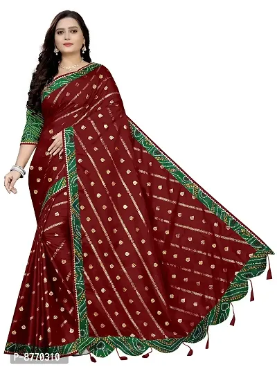 GRIFEZ WOMEN'S VICHITRA SILK FENCY SAREE (MAROON)