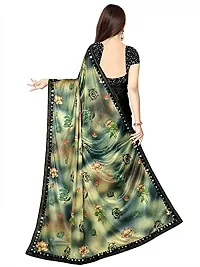 Beautiful Linen Printed Saree With Blouse Piece-thumb1