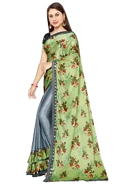 Beautiful Linen Printed Saree with Blouse piece-thumb1