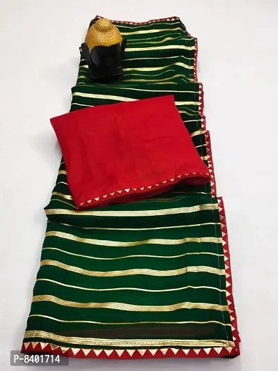 Green Silk Blend Printed Sarees For Women-thumb0