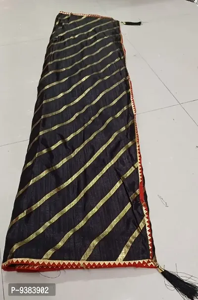 Elegant Vichitra Silk Leheriya Piping Saree With Blouse Piece For Women