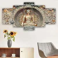 ANIL CRAFT  Set Of Five Gautam Buddha Wall Painting With Frame For Living Room 3D Scenery For Wall (B517X30) Inch.-thumb3