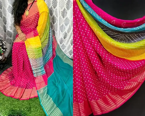 Fancy Chiffon Saree with Blouse Piece for Women