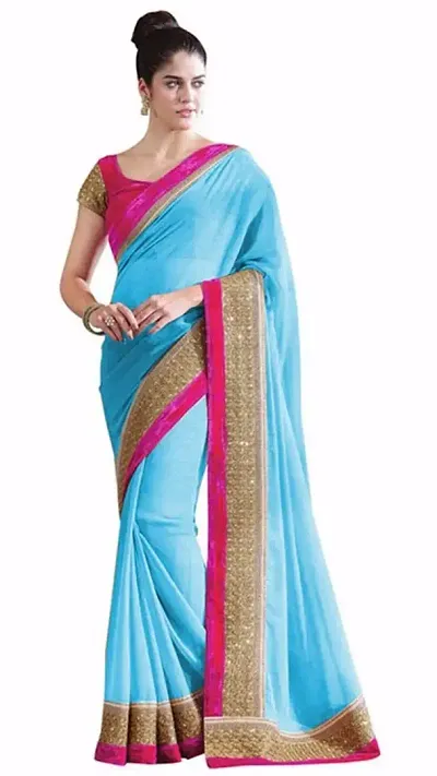 Attractive Georgette Solid Bollywood Sarees