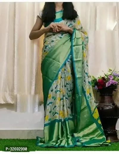 Elegant Multicoloured Chiffon Printed Saree With Blouse Piece For Women