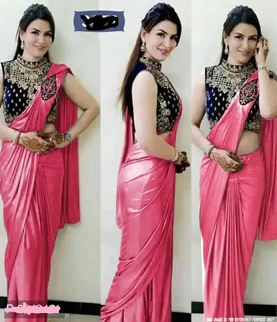 Glamorous Satin Saree with Blouse piece 