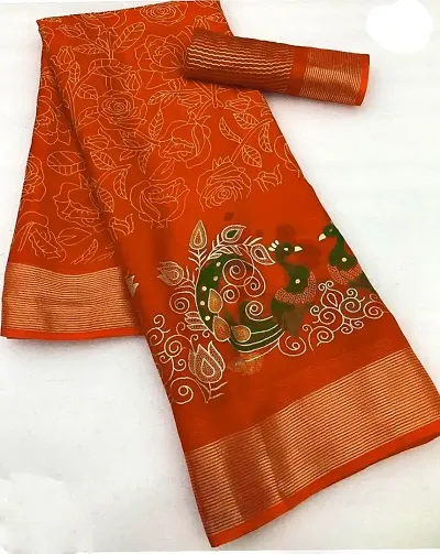 Best Selling Chiffon Saree with Blouse piece 