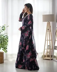 Stunning Georgette Printed Gown with Dupatta Set For Women-thumb1