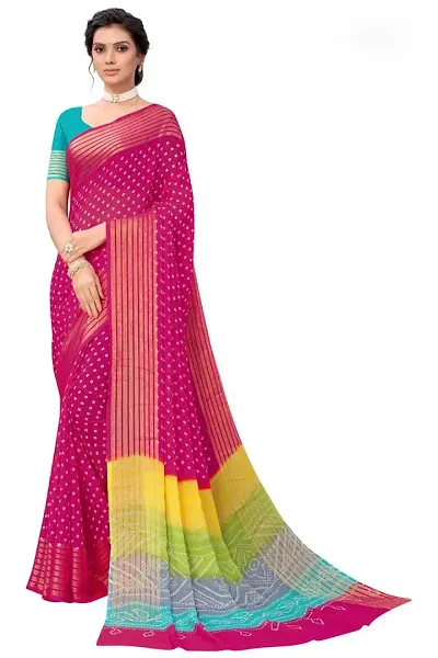 Fancy Chiffon Saree with Blouse Piece for Women