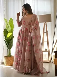 Stunning Georgette Printed Gown with Dupatta Set For Women-thumb1