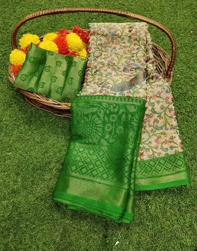 Attractive brasso viscose silk saree with blouse