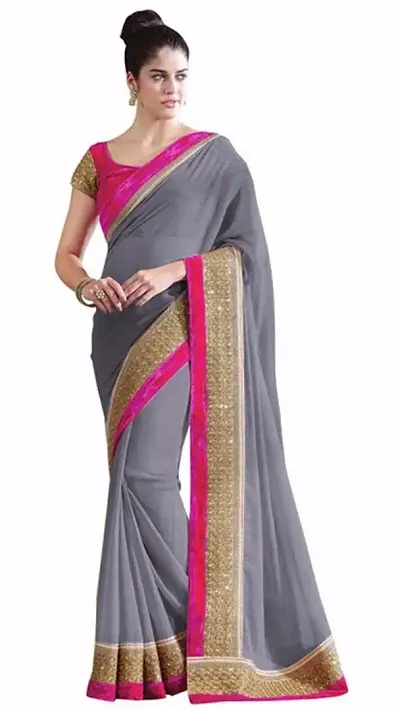 Latest Attractive Georgette Saree with Blouse piece