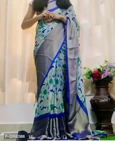 Elegant Multicoloured Chiffon Printed Saree With Blouse Piece For Women