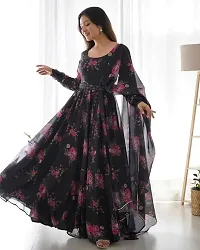 Stunning Georgette Printed Gown with Dupatta Set For Women-thumb1