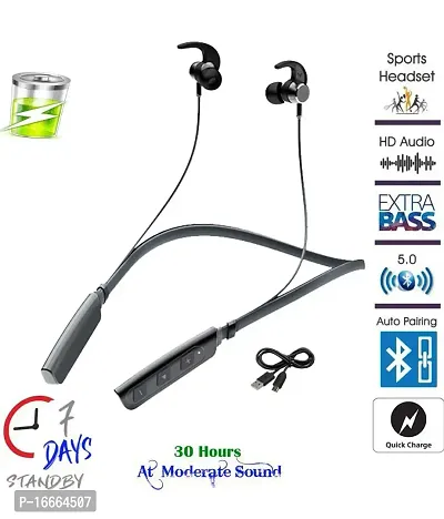 PODS 235 Tangent Evo Bluetooth 5.0 Neckband Bluetooth Headset for All Smartphones (Black/Grey)-thumb0