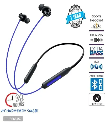 Pods T 900 Series Neckband Wireless With Mic Headphones Blue Bluetooth Neckband Wireless Bluetooth Neckband Bluetooth Headset-thumb0