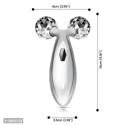 3D Roller Massager for Face| Natural Facial Toning and Contouring with Electroplated Steel Balls for Radiant Skin-thumb3