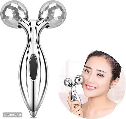 3D Roller Massager for Face| Natural Facial Toning and Contouring with Electroplated Steel Balls for Radiant Skin-thumb4