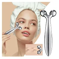 Facial Massager Jade Roller  Gua Sha Tool Natural Stone for Face Neck Healing Skin Wrinkles  Serum Application (3D Rollar) Brand: Arckord-thumb2