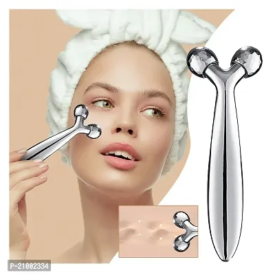 Facial Massager Jade Roller  Gua Sha Tool Natural Stone for Face Neck Healing Skin Wrinkles  Serum Application (3D Rollar) Brand: Arckord-thumb3
