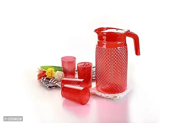 Glass jug Pitcher with lid iced Tea Pitcher Water jug hot Cold Water ice Tea, Milk  Juice Beverage Carafes(1Jug 6 Gless) (1.8Liter)-thumb0