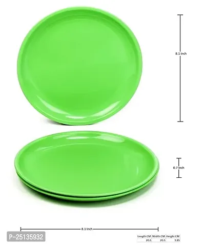 Food Grade  Office Or Home Multi Color (6 Plates) Microwave Safe and Unbreakable Round Dinner Plates (11 inch)-thumb3