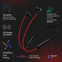 One Plus 50 Hrs Battery Backup Bluetooth Neckband With Mic And Extra Bass Red-thumb3