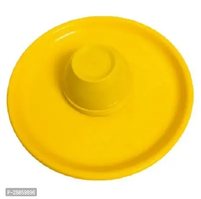 Colour Full Dinner Set 18 PCS Plastic Unbreakable Round Microwave Safe Full Dinner Plates (Yellow) - Set of 6 Plates and 6 Bowls 6 Spoon-thumb3