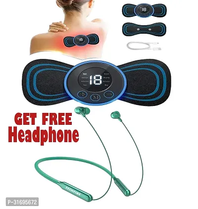 Foot Massager With Hadphone  A-31 Pain Relief Wireless Electric EMS Massage Machine 10 Hours Playtime, Type C Fast Charging, Neckband Earphones-thumb0