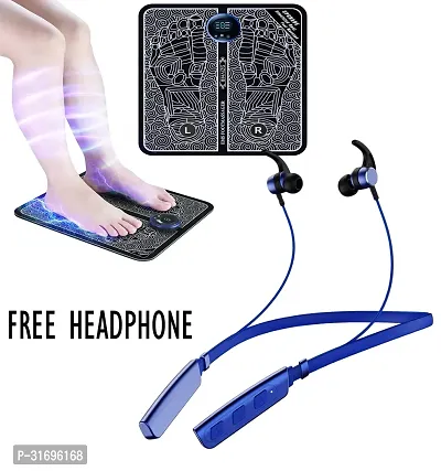 EMS Foot Massager With Rockerz 235 V2 Pro Wireless in Ear Neckband with Up to 30 Hrs Playtime - Electric Foot Massager Machine for Pain Relief