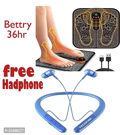 Foot Massager Mat for Neuropathy Headphones with Mic, 13mm Driver, Bluetooth V5.2, Dual Device Pairing