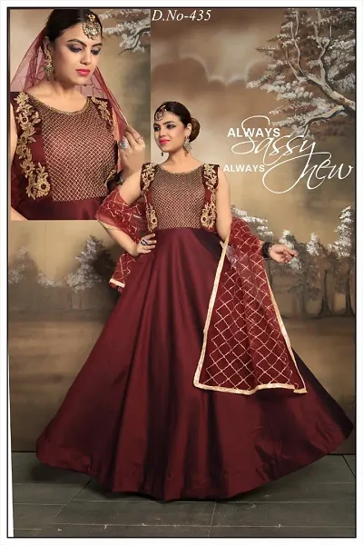 Limited Stock Taffeta Ethnic Gowns 